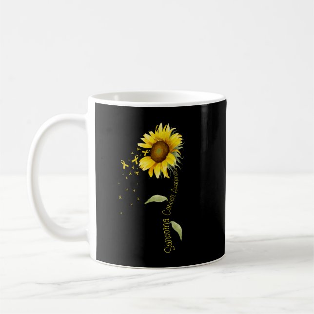 Sarcoma Cancer Awareness Sunflower Coffee Mug (Left)