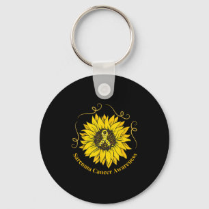 Sarcoma Cancer Awareness Sunflower Yellow Ribbon S Keychain