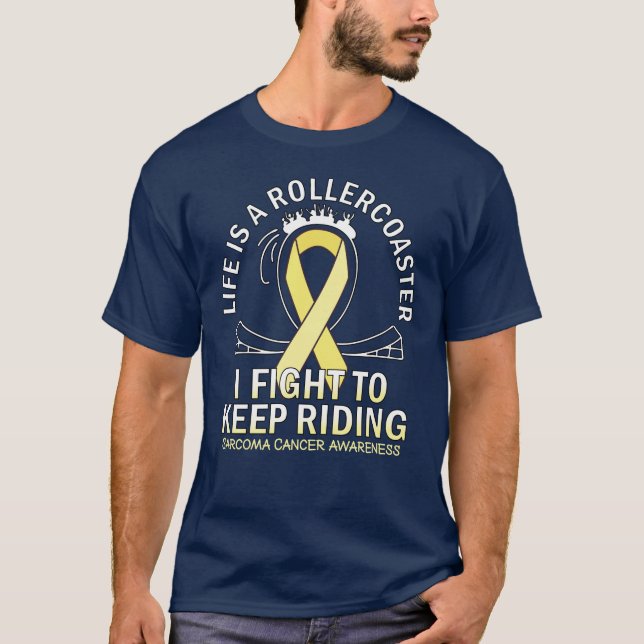 Sarcoma cancer awareness yellow ribbon gradient T-Shirt (Front)