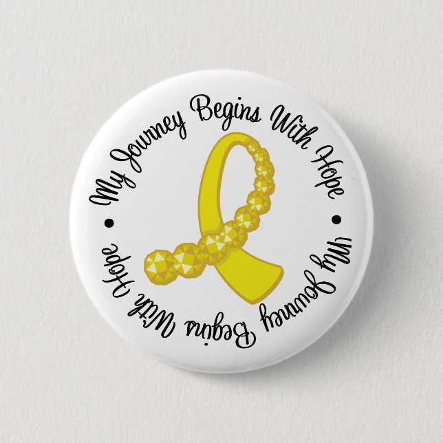 Sarcoma Cancer My Journey Begins With Hope 2 Inch Round Button (Front)