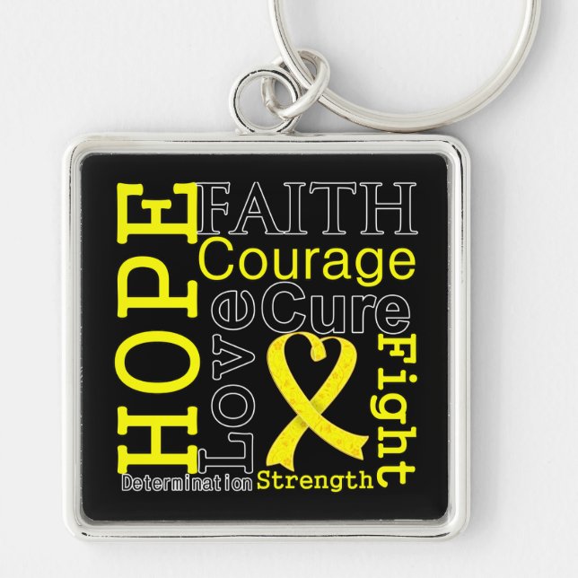 Sarcoma Hope Faith Motto Keychain (Front)