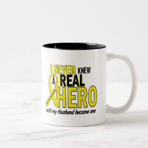 Sarcoma NEVER KNEW A HERO 2 Husband Two-Tone Coffee Mug