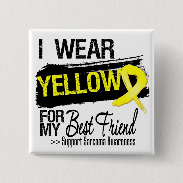 Sarcoma Ribbon For My Best Friend 2 Inch Square Button (Front)