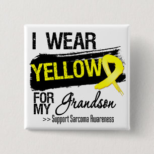 Sarcoma Ribbon For My Grandson 2 Inch Square Button