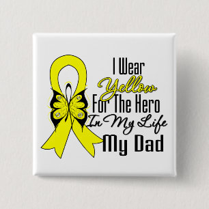 Sarcoma Ribbon My Hero My Dad 2 Inch Square Button
