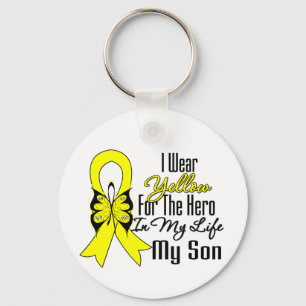 Sarcoma Ribbon My Hero My Son Keychain