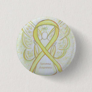 Sarcoma Yellow Awareness Ribbon Angel Pin