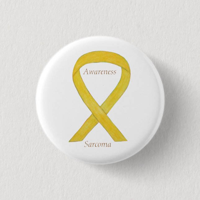 Sarcoma Yellow Awareness Ribbon Custom Pin (Front)