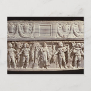 Sarcophagus depicting the deceased postcard