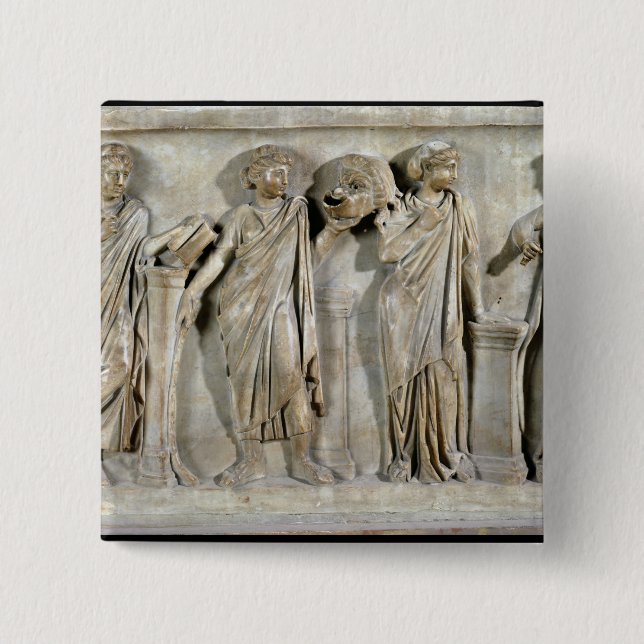 Sarcophagus of the Muses 2 Inch Square Button (Front)