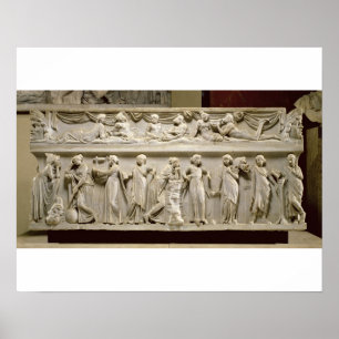 Sarcophagus of the Muses, Roman (marble) Poster