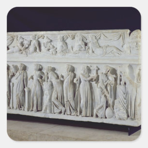 Sarcophagus with frieze of the Nine Muses Square Sticker
