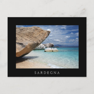 Sardaigne plage avec gros rochers carte postale no