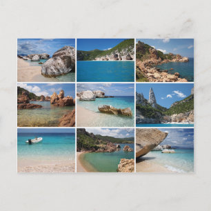Sardaigne plages collage carte postale
