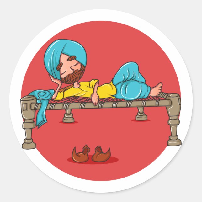 Sardar Ji Classic Round Sticker (Front)