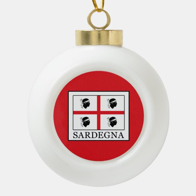 Sardegna Ceramic Ball Christmas Ornament (Front)