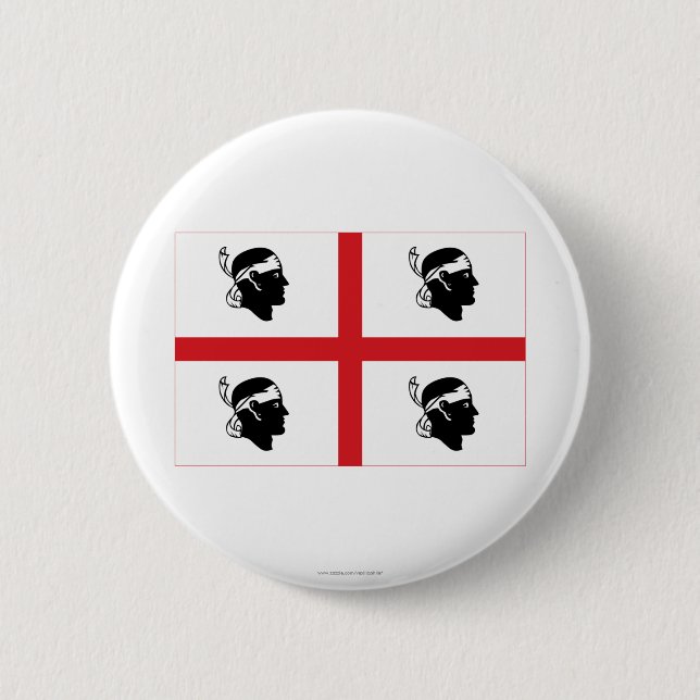 Sardegna flag 2 inch round button (Front)