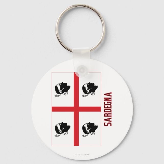 Sardegna flag with name keychain (Front)