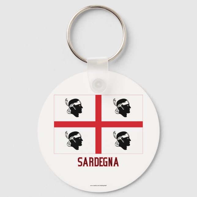 Sardegna flag with name keychain (Front)
