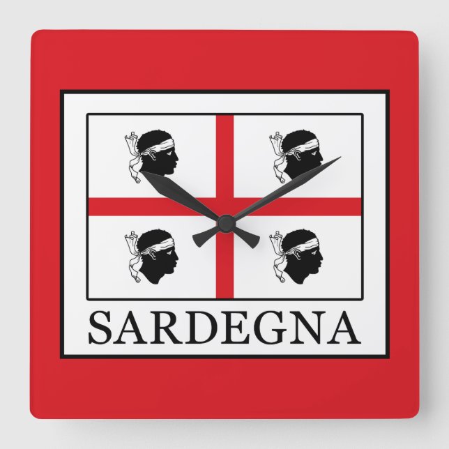 Sardegna Square Wall Clock (Front)