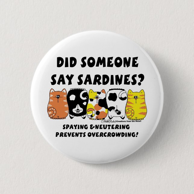 Sardine Cats 2 Inch Round Button (Front)