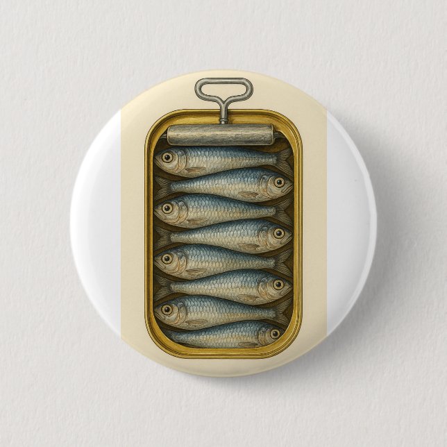 Sardine Chic by ej gold -- 2 Inch Round Button (Front)