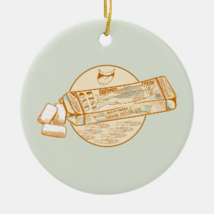 Sardine flavoured chewing gum funny fish ceramic ornament