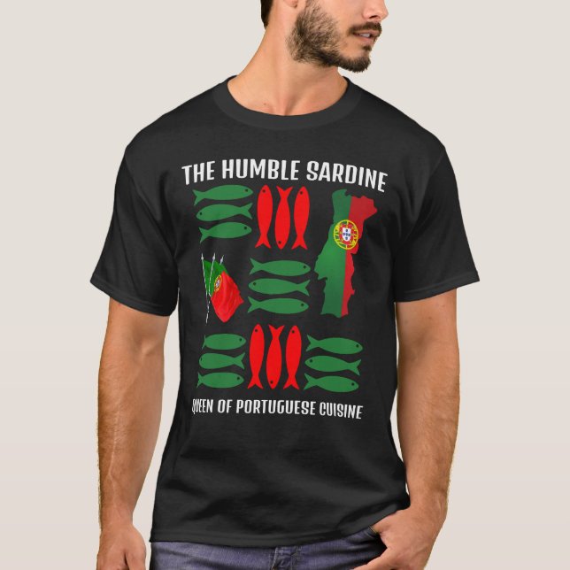 SARDINE Queen of Portuguese Cuisine Custom Text  T-Shirt (Front)