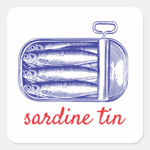 Sardine tin square sticker