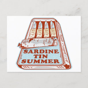 Sardine tin summer postcard
