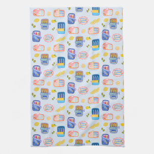 Sardines and Lemons Kitchen Towel