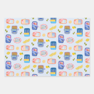 Sardines and Lemons Wrapping Paper Sheet