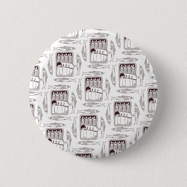 sardines can pattern trans 2 inch round button (Front)