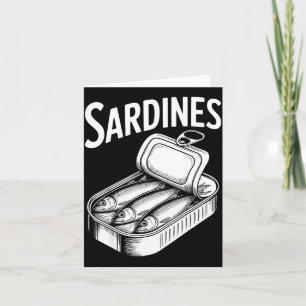 Sardines canned fish foodie retro seafood lover card