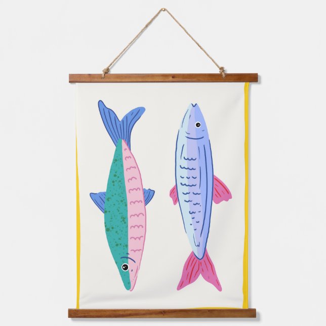 Sardines Duo Hanging Tapestry (Front)
