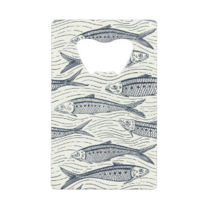 Sardines en mouvement en bleu marine et ivoire