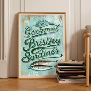 Sardines imprimé _ Art mural de cuisine _ Boîte de