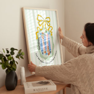 Sardines in a Plate in Yellow Bow Kitchen Poster