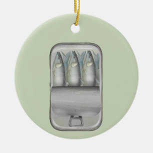 Sardines in a tin ceramic ornament