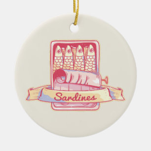 Sardines in a tin ceramic ornament