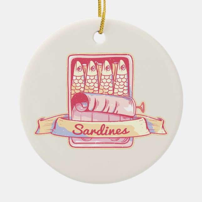 Sardines in a tin ceramic ornament (Front)