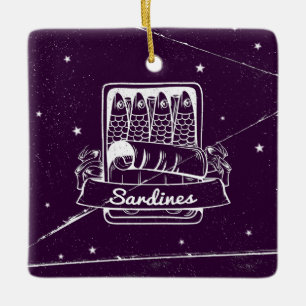 Sardines in a tin Distressed Ceramic Ornament