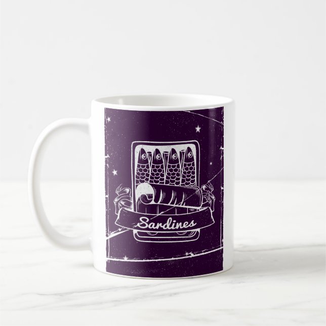 Sardines in a tin Distressed Coffee Mug (Left)