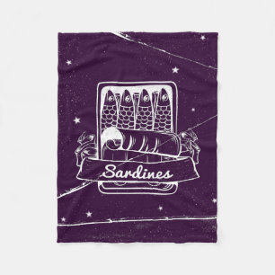 Sardines in a tin Distressed Fleece Blanket