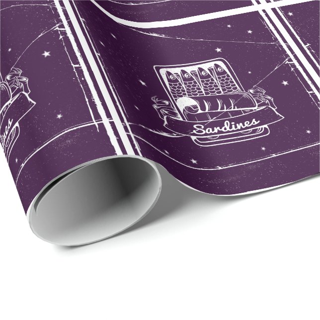Sardines in a tin Distressed Wrapping Paper (Roll Corner)