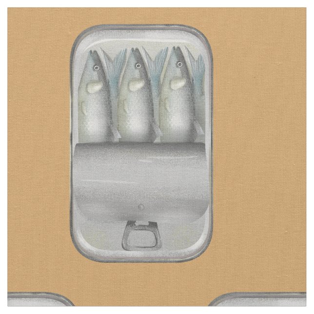 Sardines in a tin fabric (Close Up)