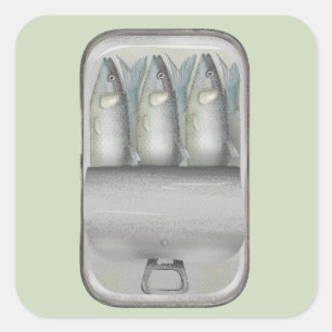 Sardines in a tin square sticker