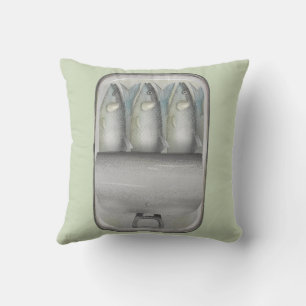 Sardines in a tin throw pillow