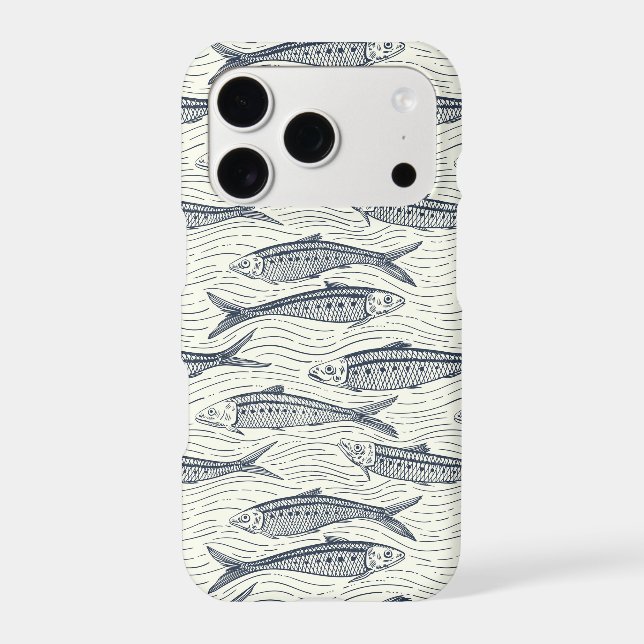 Sardines in Motion in navy and ivory (Back)