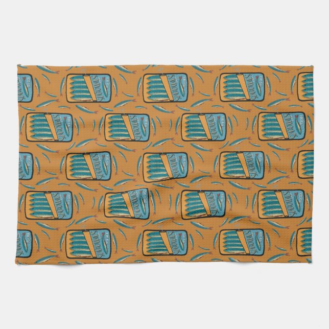 Sardines in Mustard Kitchen Towel (Horizontal)